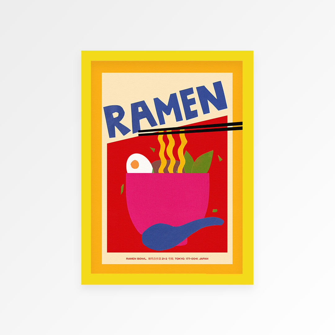 Ramen Hand Collaged Print