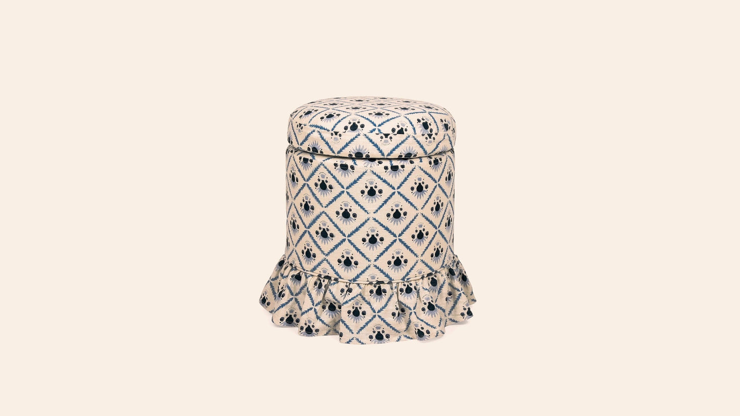 Aurora Footstool, Oxford Blue