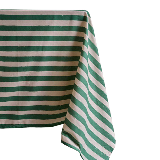 Christmas Green Stripe Tablecloth
