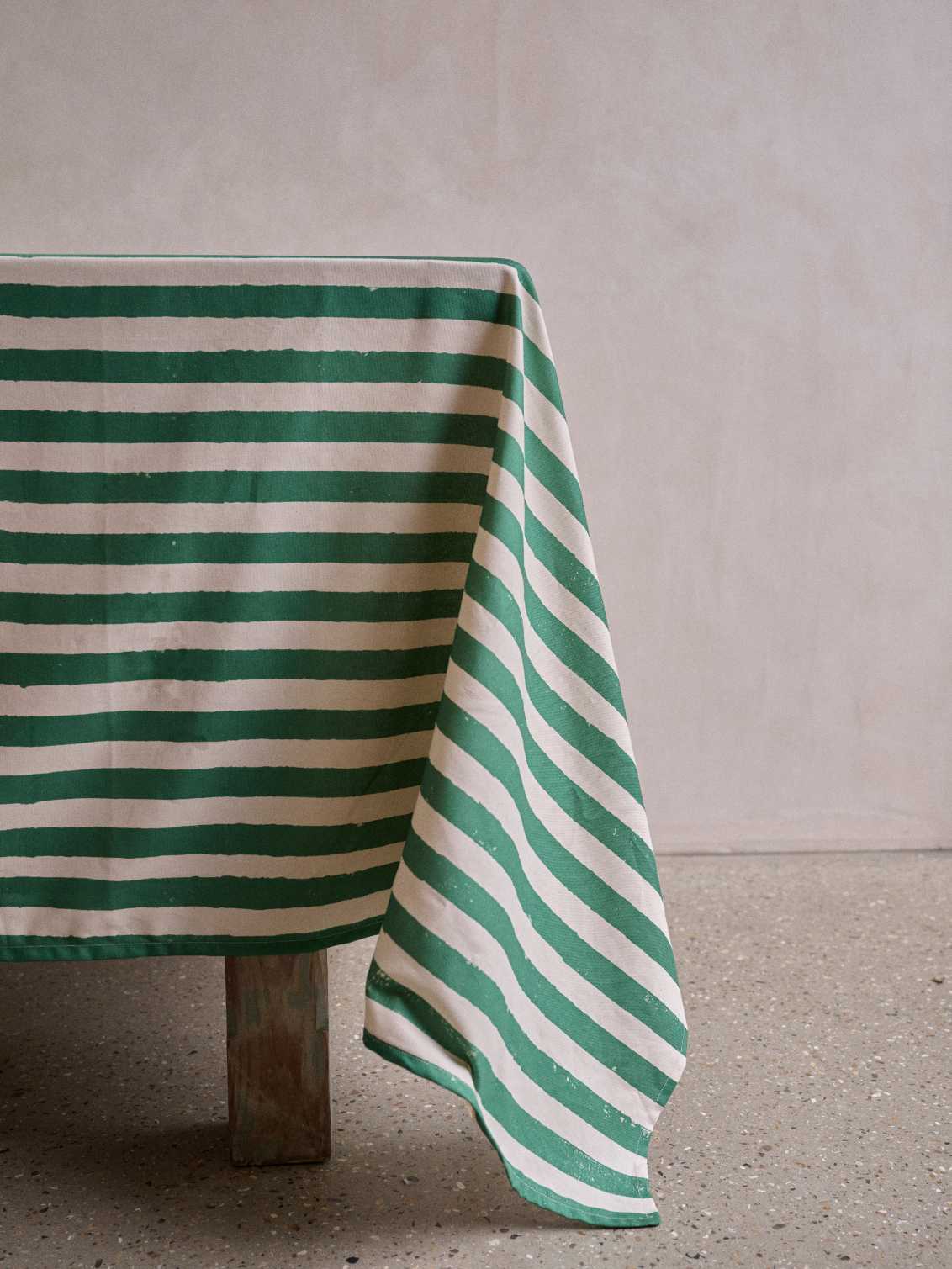 Christmas Green Stripe Tablecloth