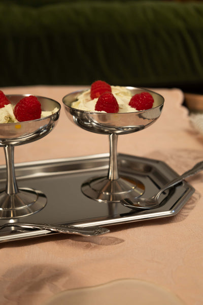 Italian Serving Set - 2 Coupes with Tray