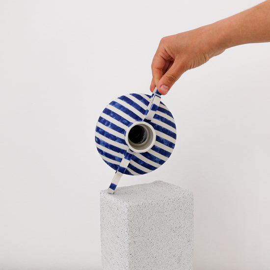 Small Zebrino - Dark Blue Matte - Porcelain Vase