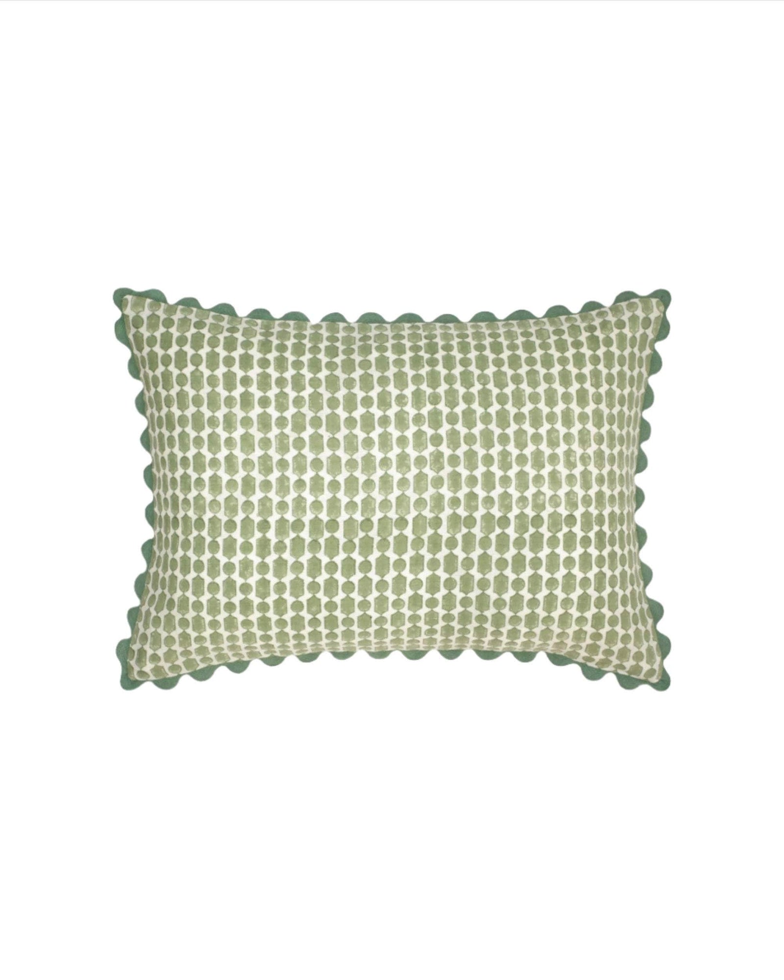 Viale Block Print Cushion - Green