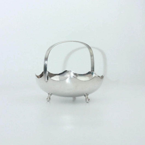 Silver Ornamental Basket With Handle