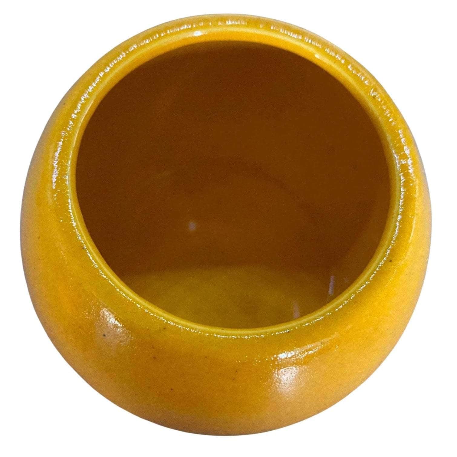 Sugar Bowl with Spoon - Yellow Glaze