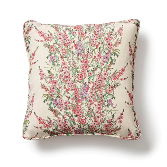 Square Sidalcea Cushion with Piping