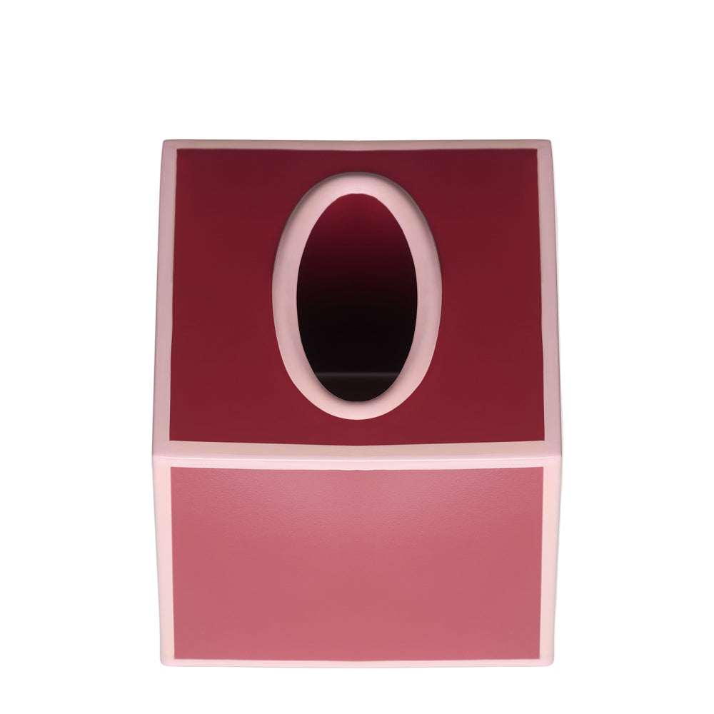 Tissue Box Cover | Ruby Red and Rose Pink