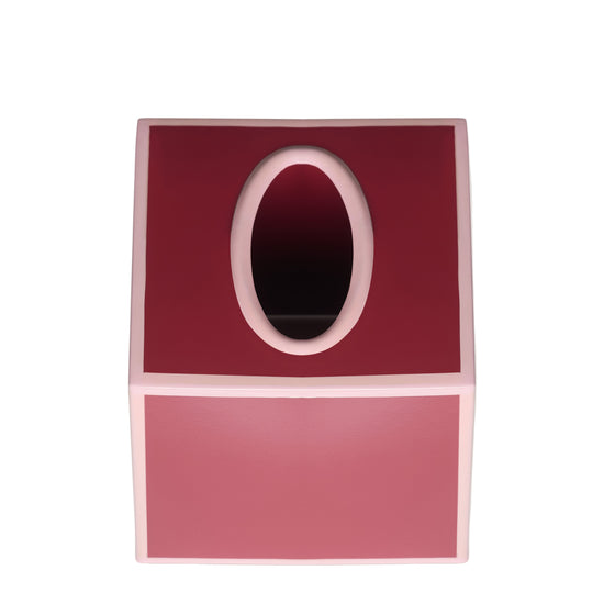 Tissue Box Cover | Ruby Red and Rose Pink