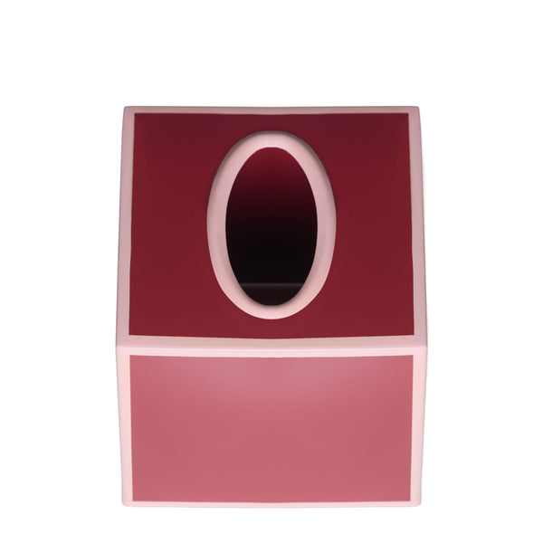 Tissue Box Cover | Ruby Red and Rose Pink