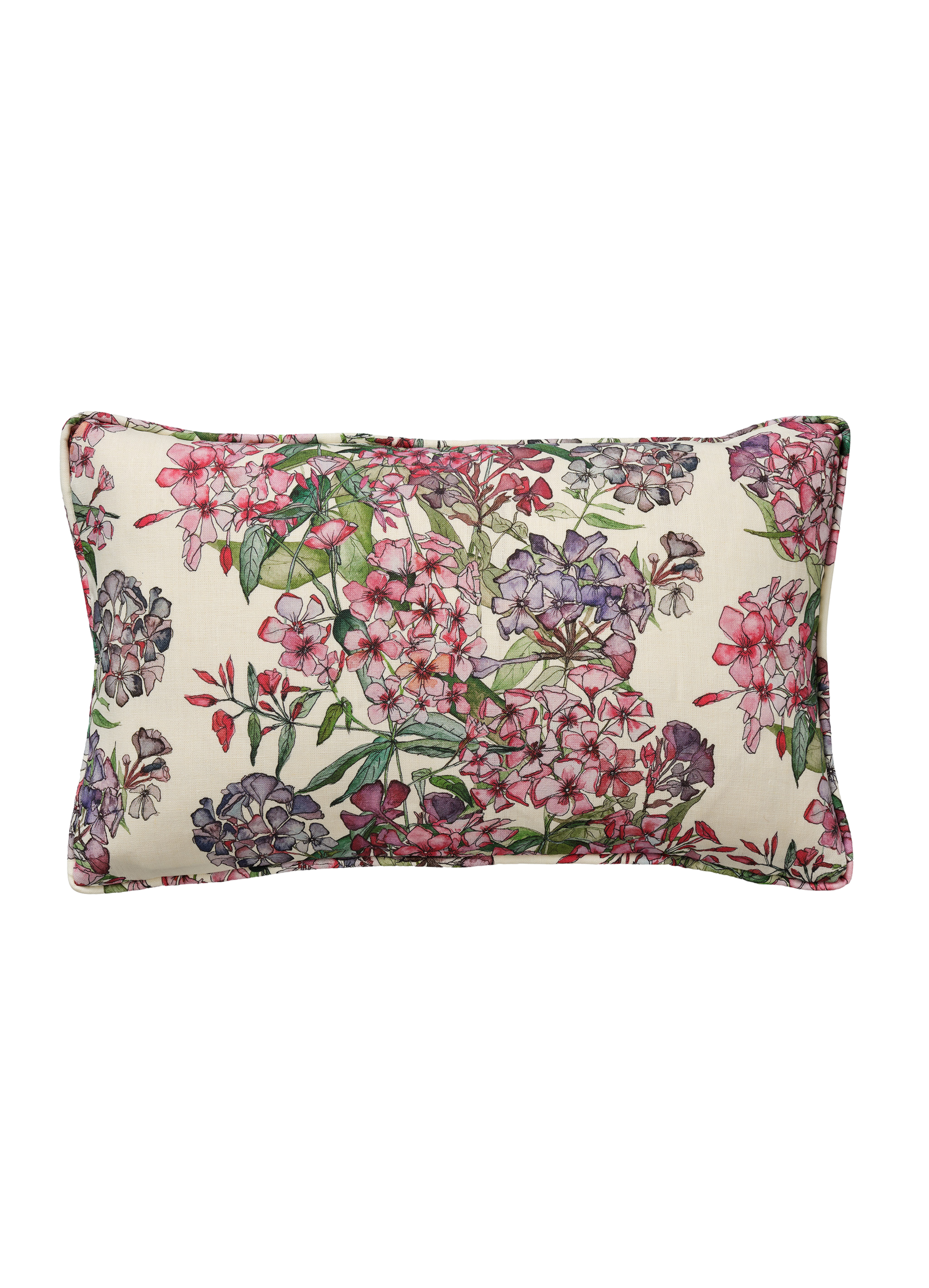 Rectangle Mixed Phlox Rows Cushion with Piping