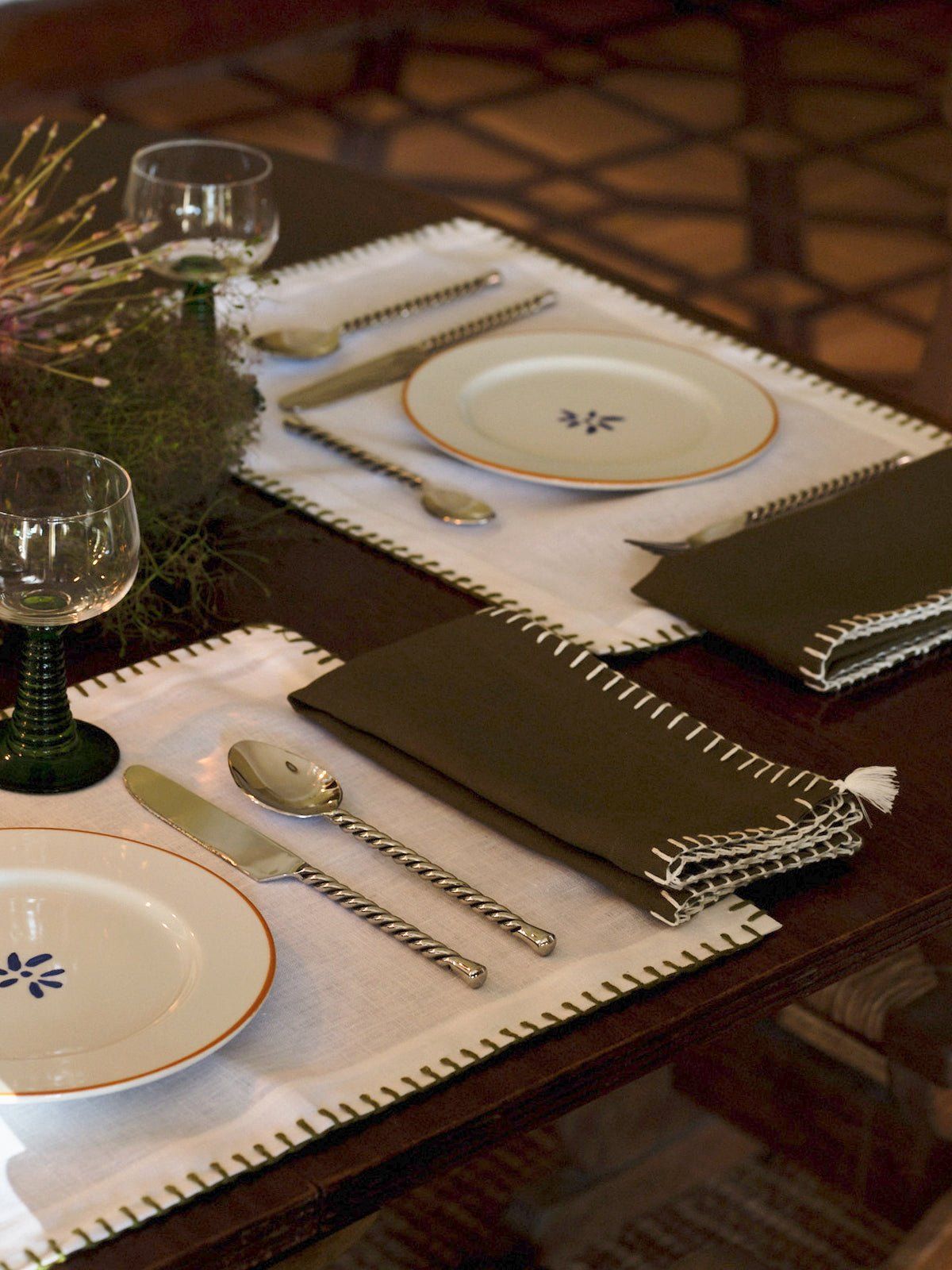 Linen Placemat with Stitching