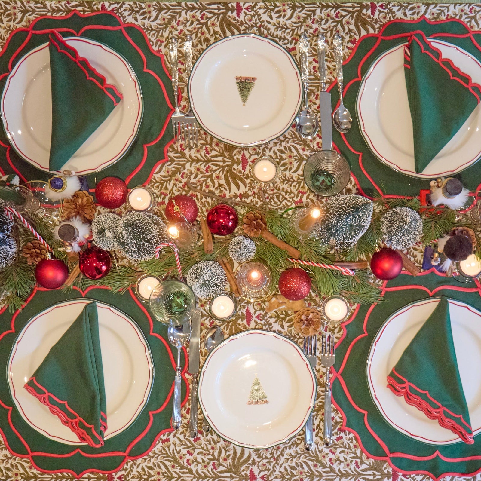 Noel Red And Green Christmas Placemats (set of 4)