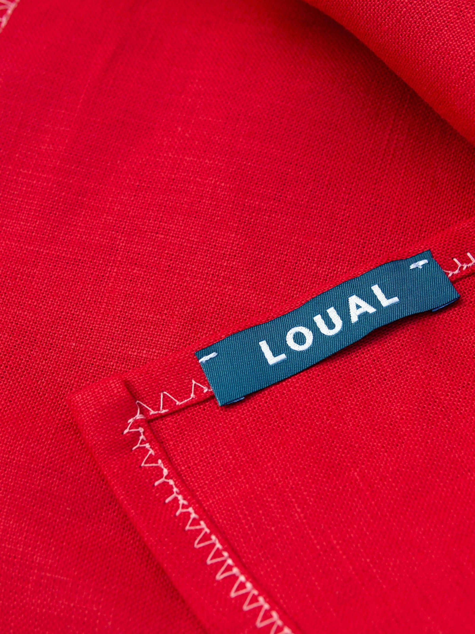 Irish Linen Hand + Tea Towel - Red