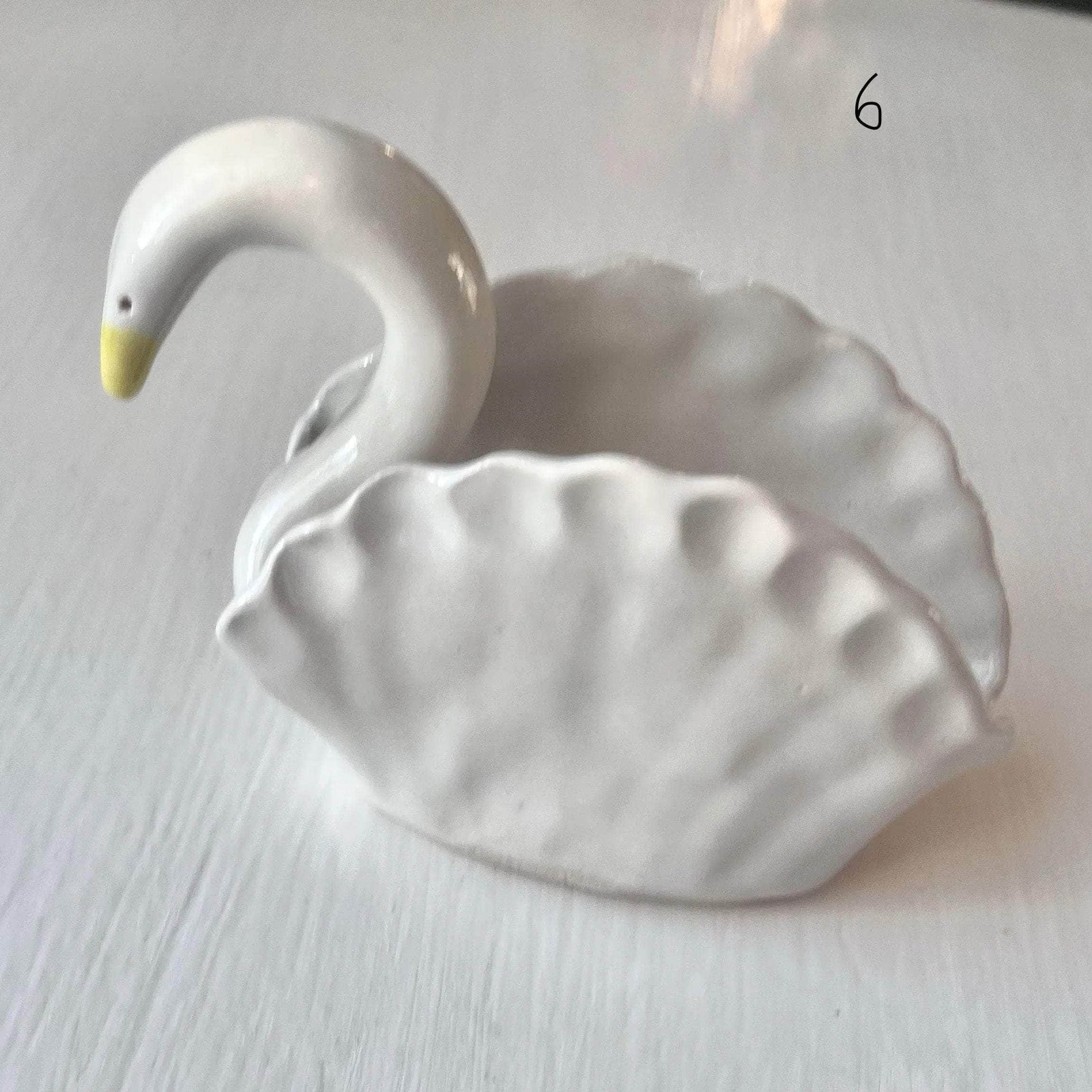 Handmade White Ceramic Small Swan Vase