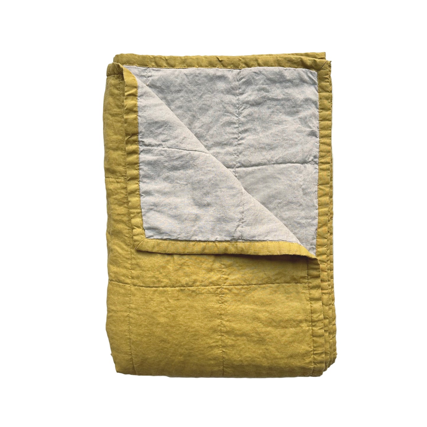 Miller Linen Quilt Ochre Yellow - OEKO-TEX Certified