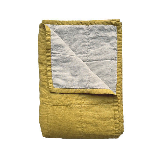 Miller Linen Quilt Ochre Yellow - OEKO-TEX Certified