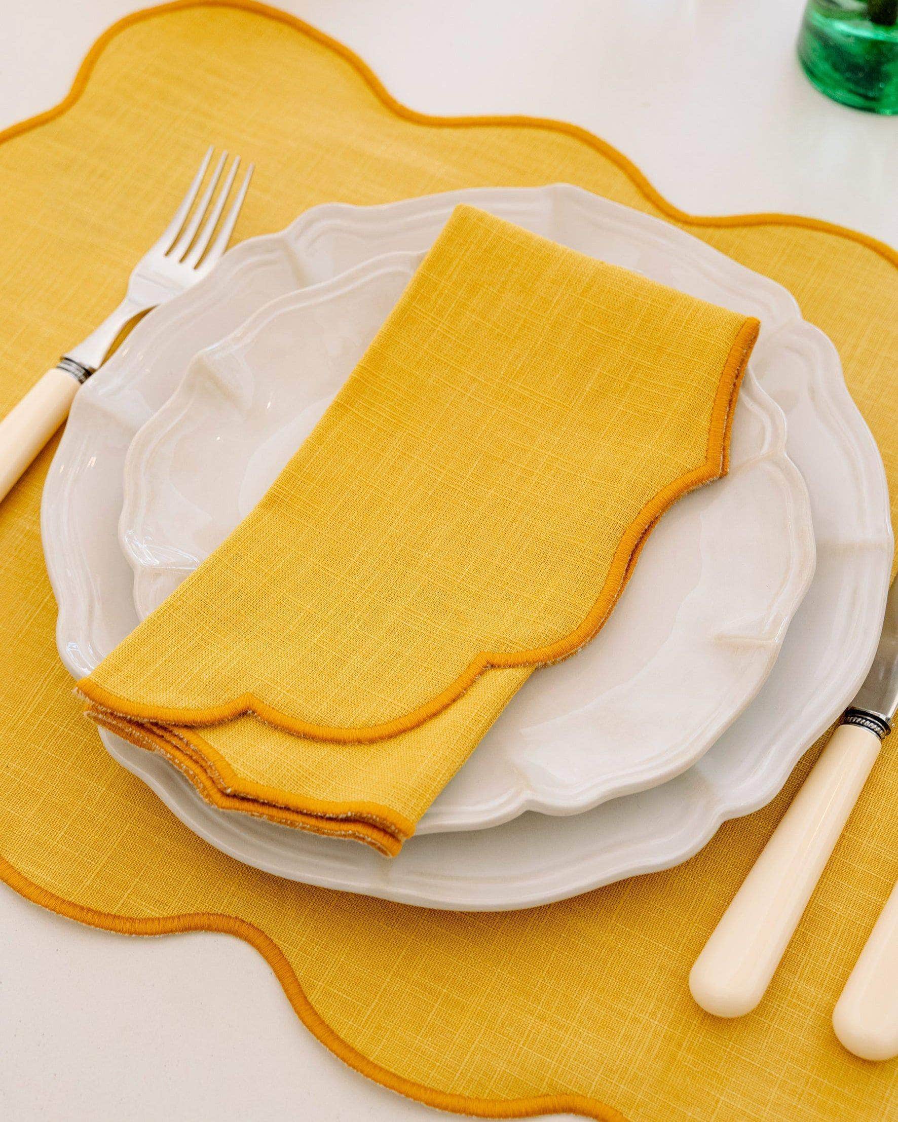 Palma Napkin, Yellow with Yellow