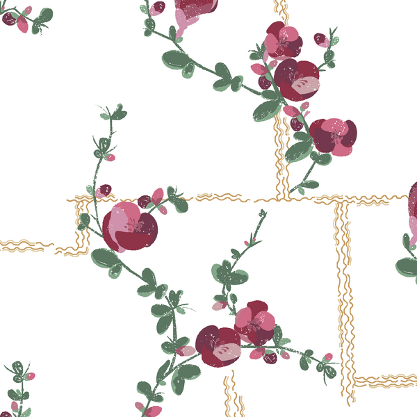 Coco - Wallpaper - Fuchsia on White