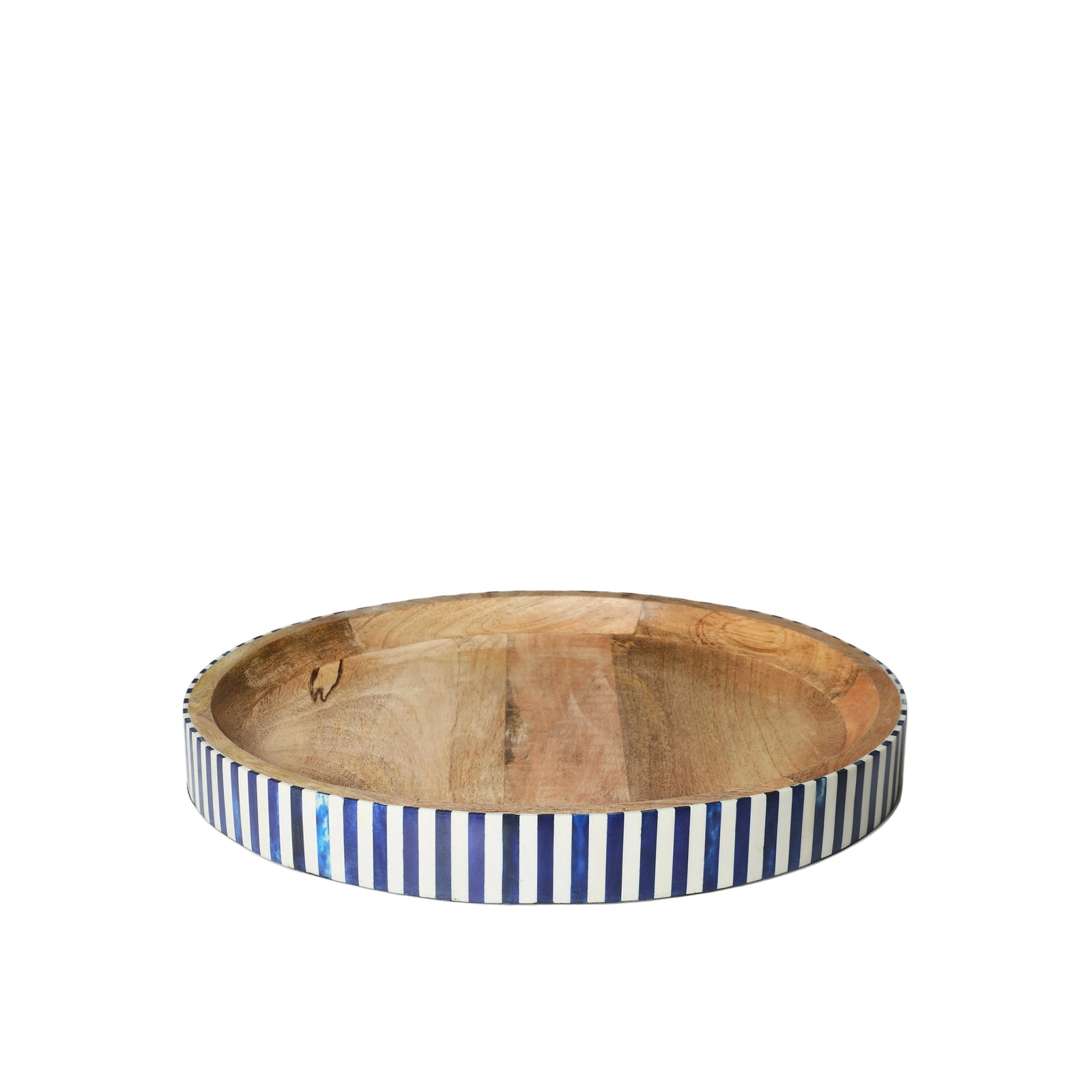 Round Inlay Tray | Navy Blue | Striped
