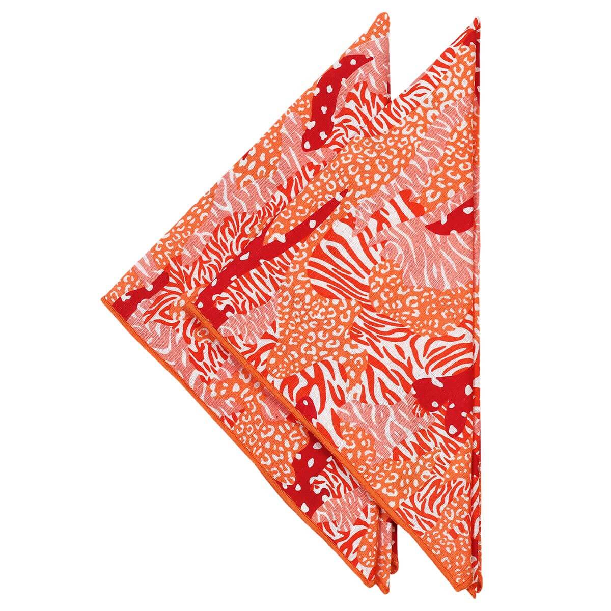 Orange Big Cat Camo Napkins - Set of 2