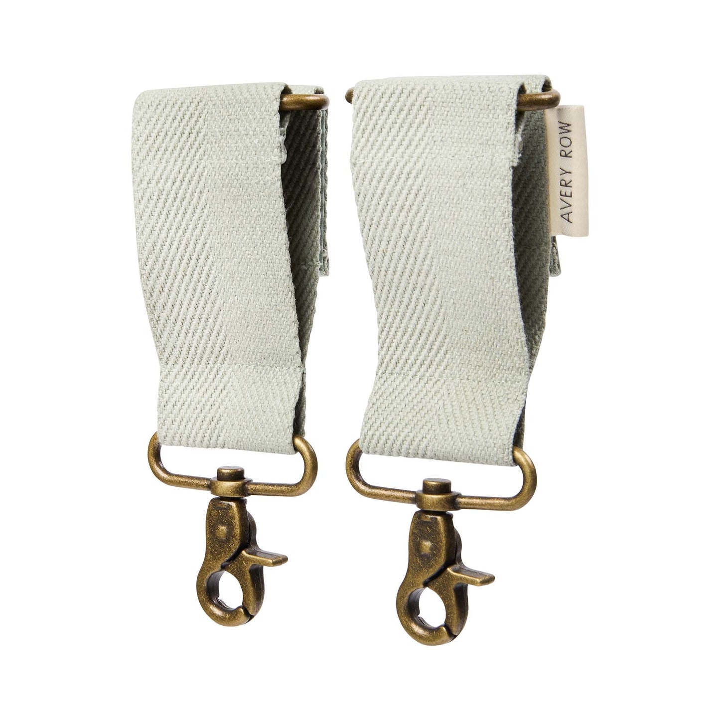 Cotton Pram Bag Clips - Sage-