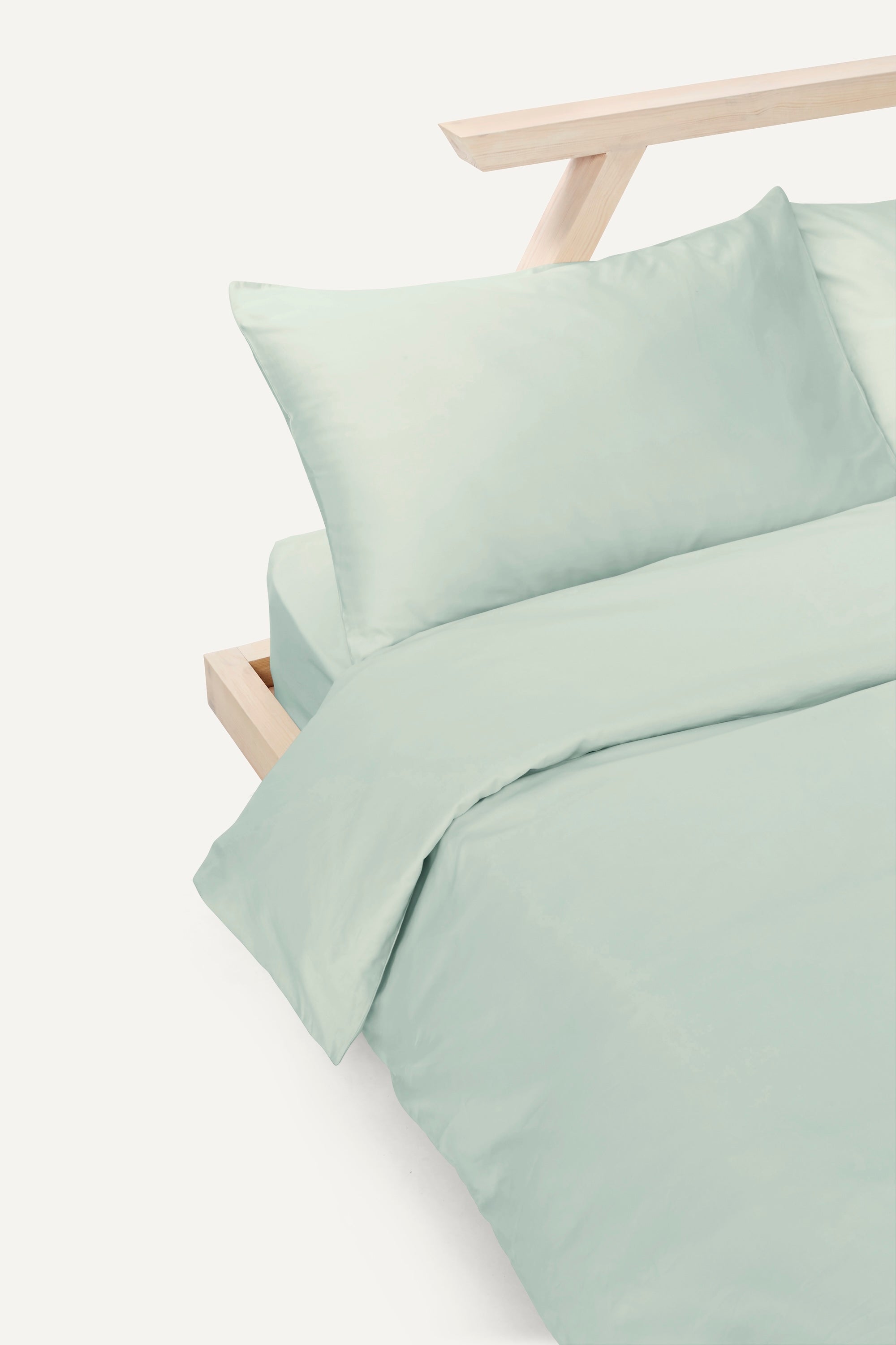 Sateen Organic Cotton Duvet Cover - Spring Blue