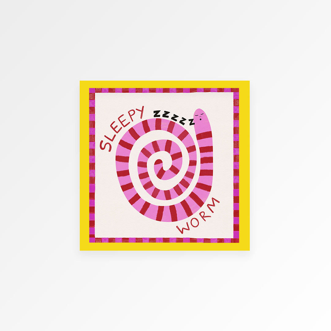 Sleepy Worm Kids Print