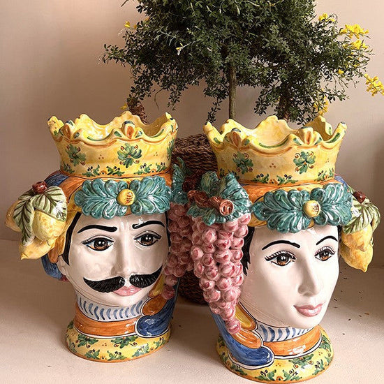 Large Sicilian Vase – Woman Frutta