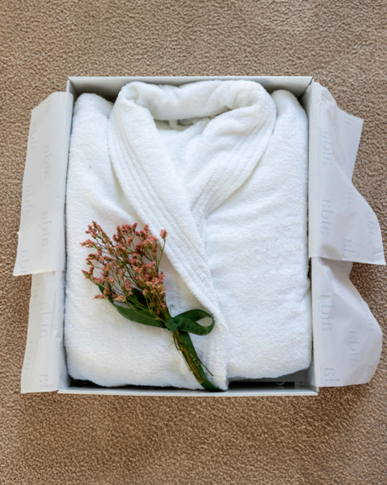 White Cotton Terry Bathrobe