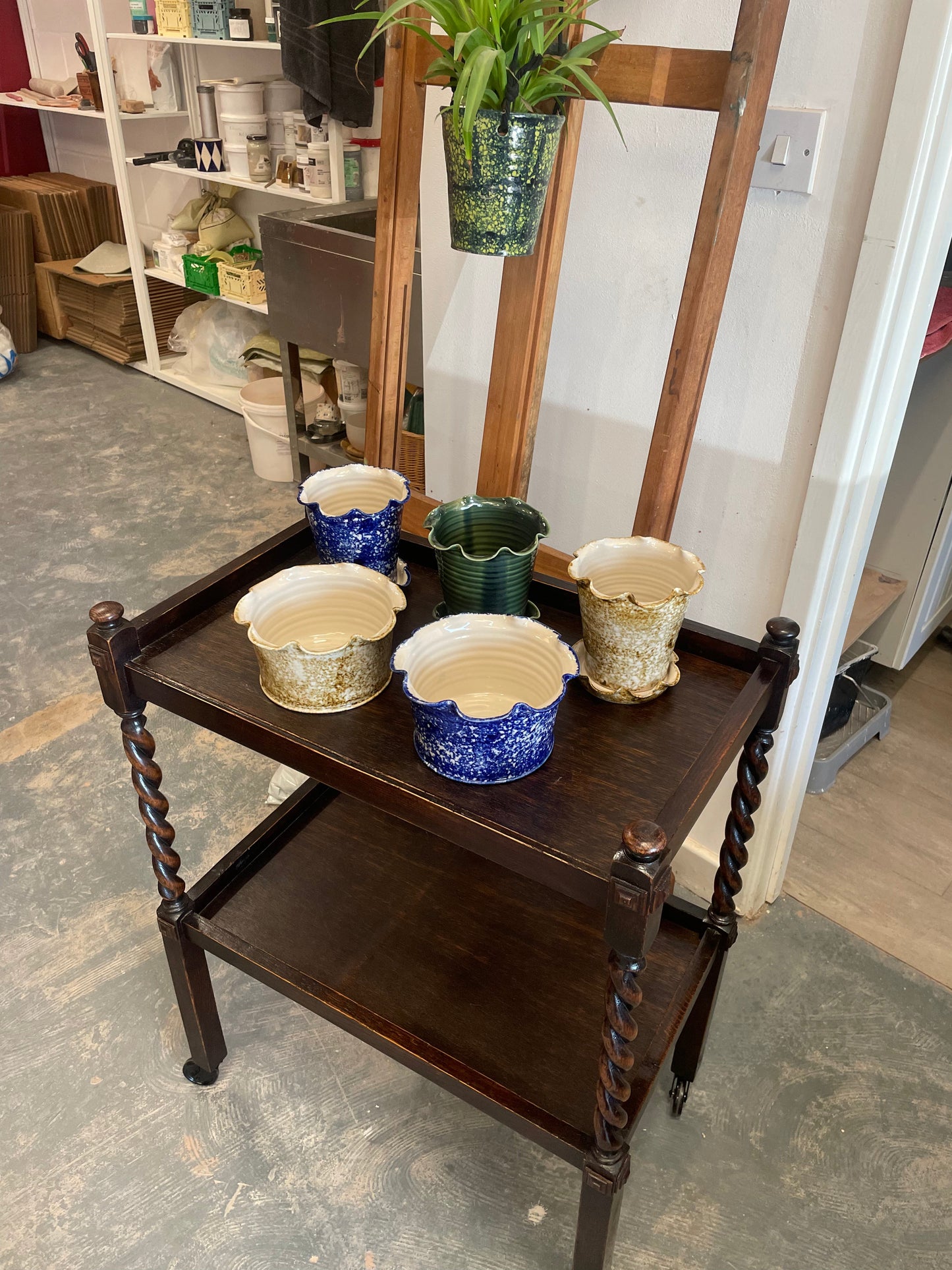 Frilly Pot - Emerald Green