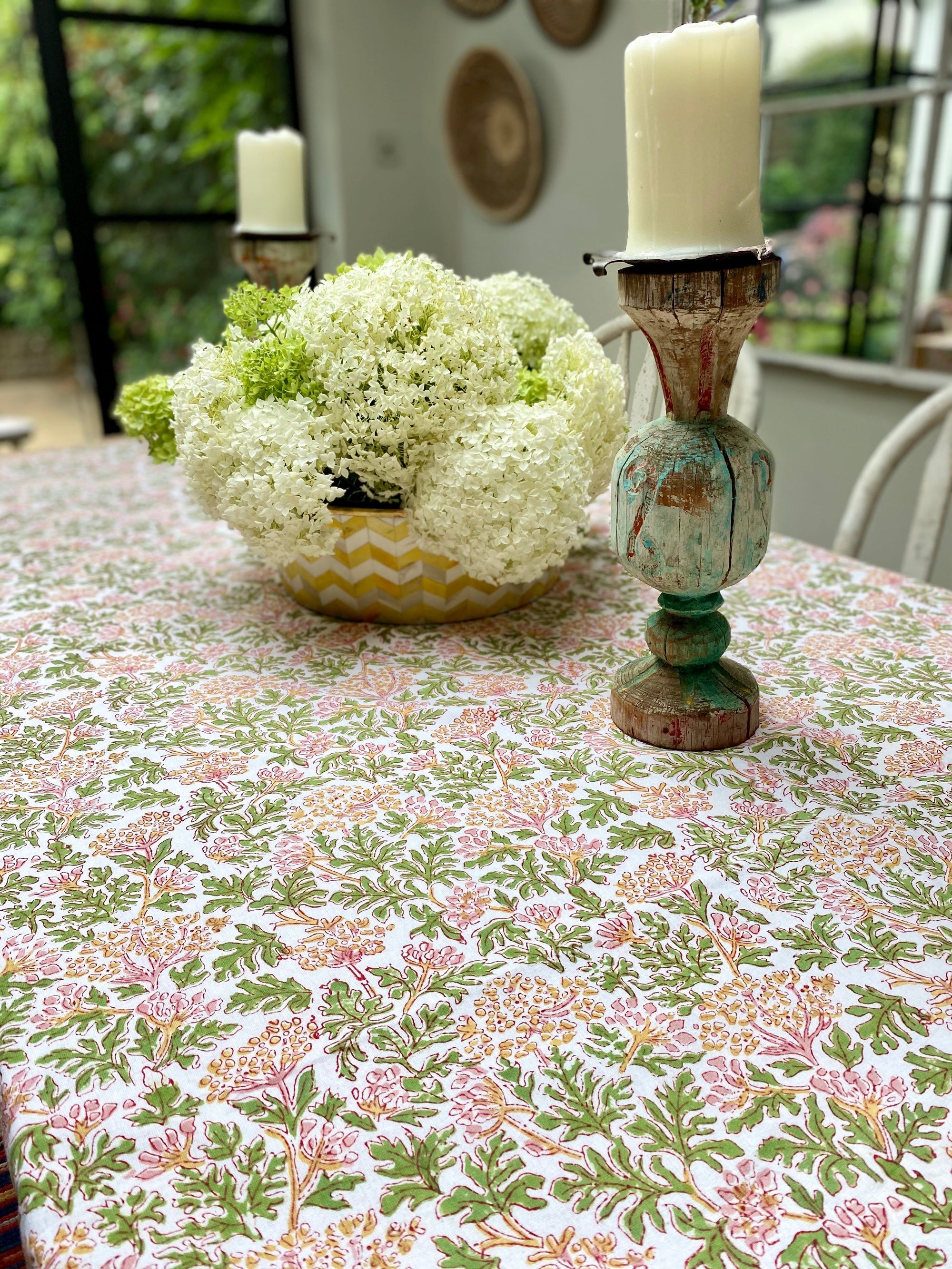 Kelpie Tablecloth In Pink-Green
