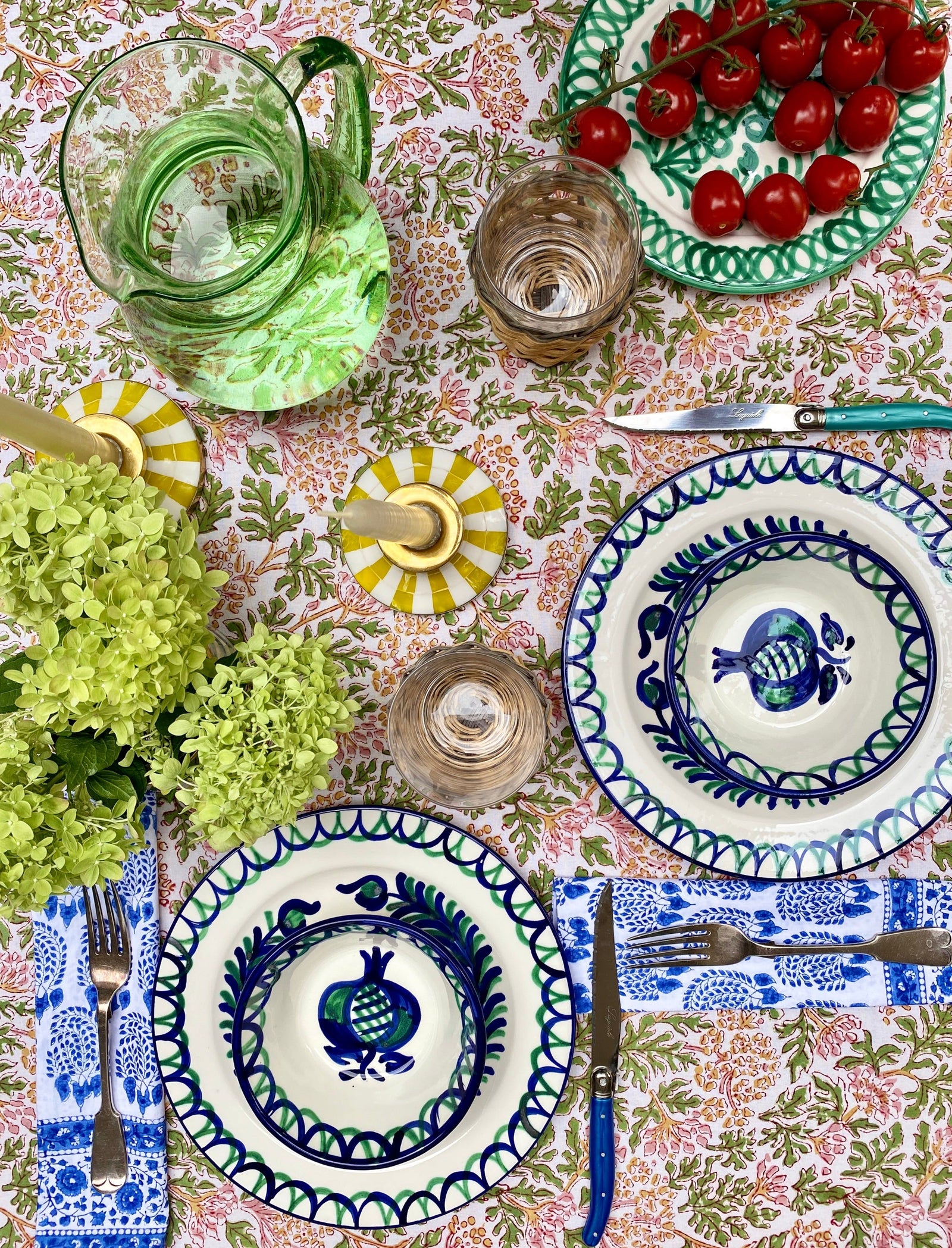 Kelpie Tablecloth In Pink-Green