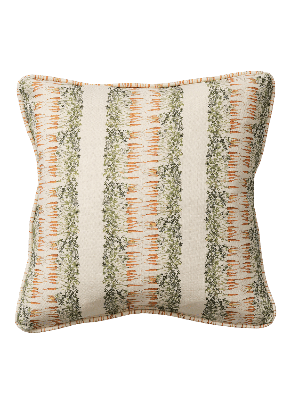 Square Carrot Stripe (Med) Cushion with Piping