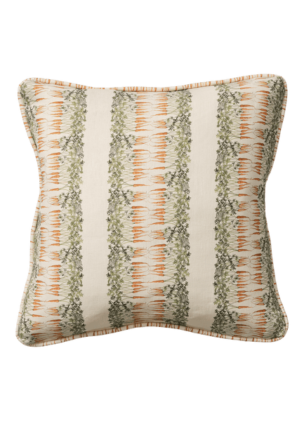 Square Carrot Stripe (Med) Cushion with Piping