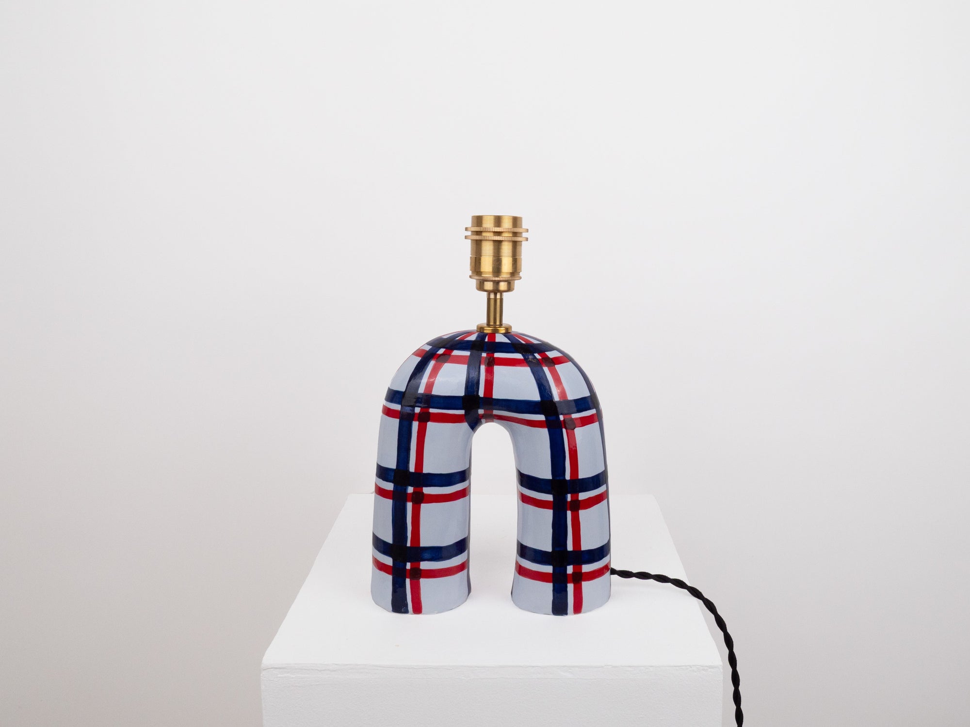 'You' Table Lamp - Blue Gingham