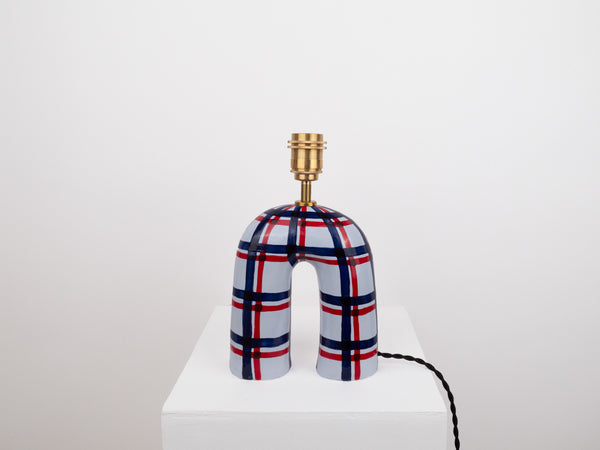 'You' Table Lamp - Blue Gingham