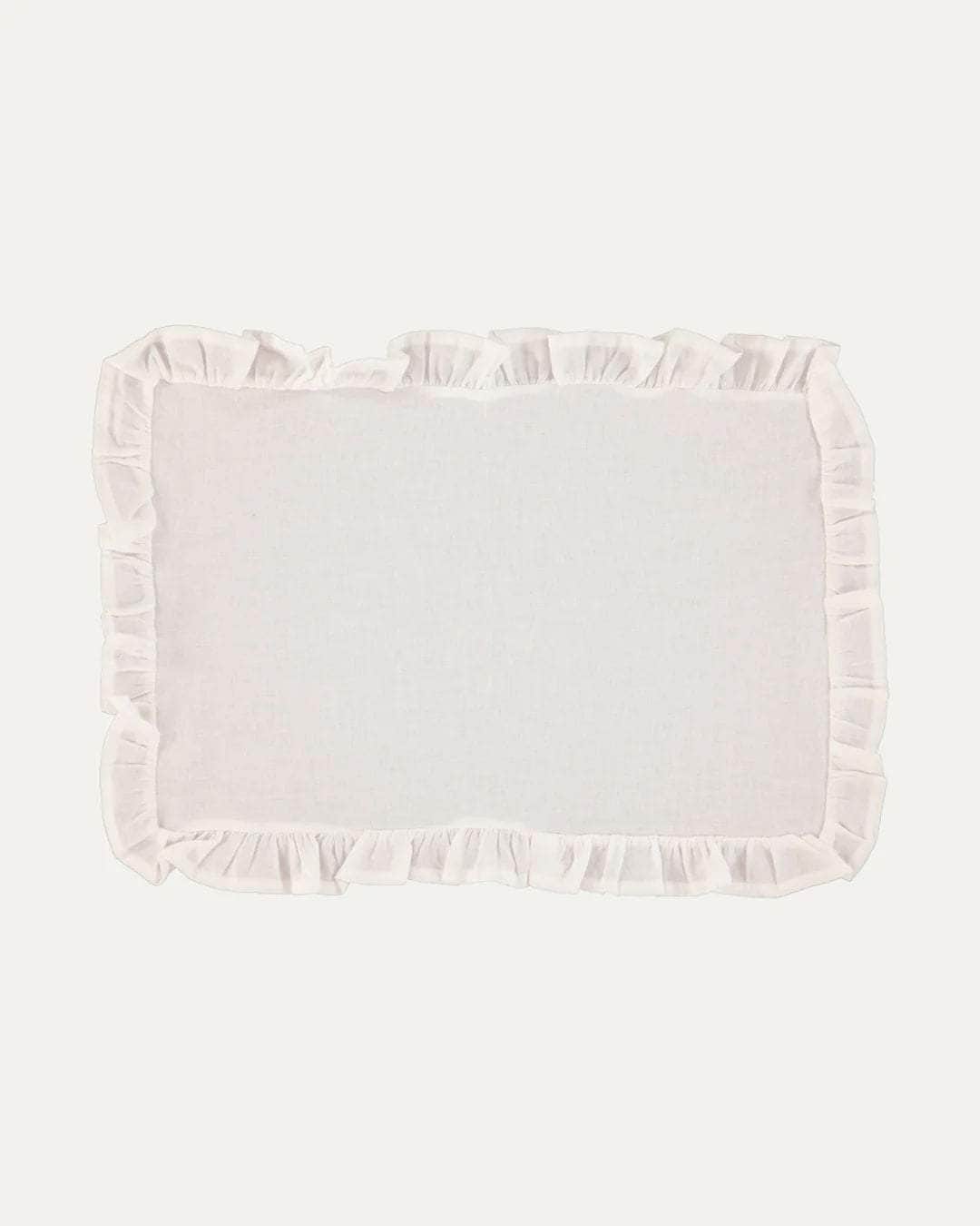 Ruffle Linen Placemat, White