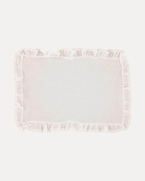 Ruffle Linen Placemat, White