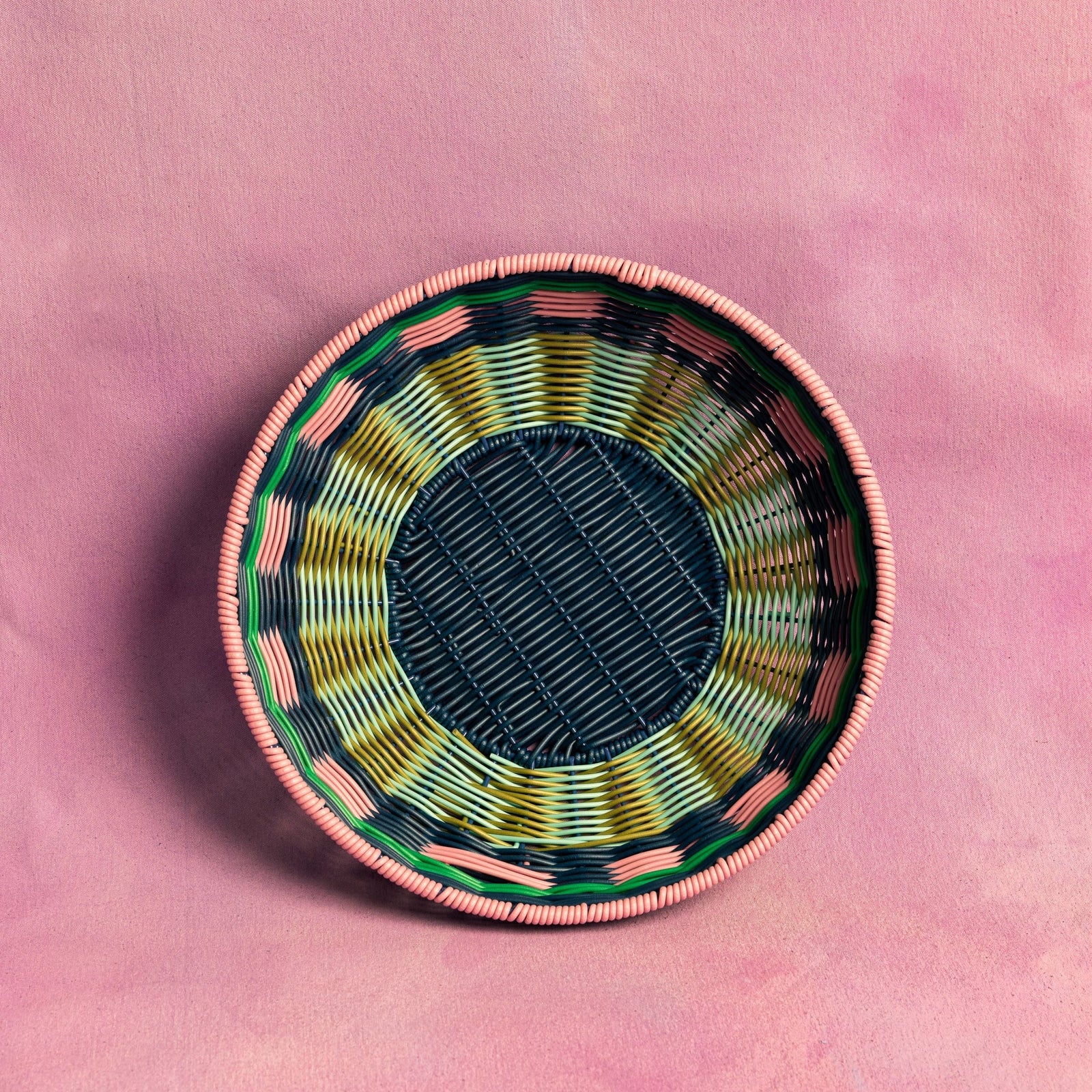Woven Bowl | Pink & Navy