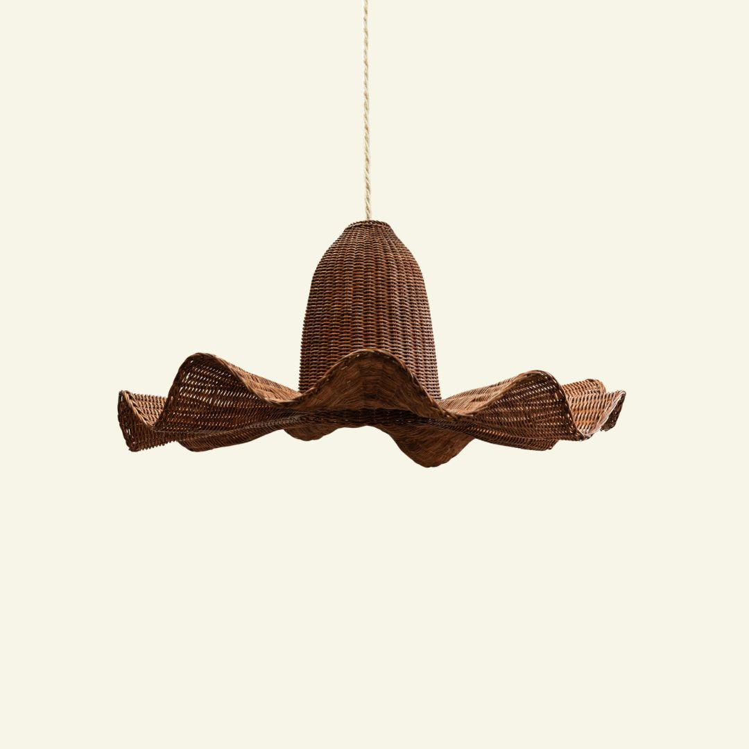 Luna Rattan Pendant Shade, XL Teak