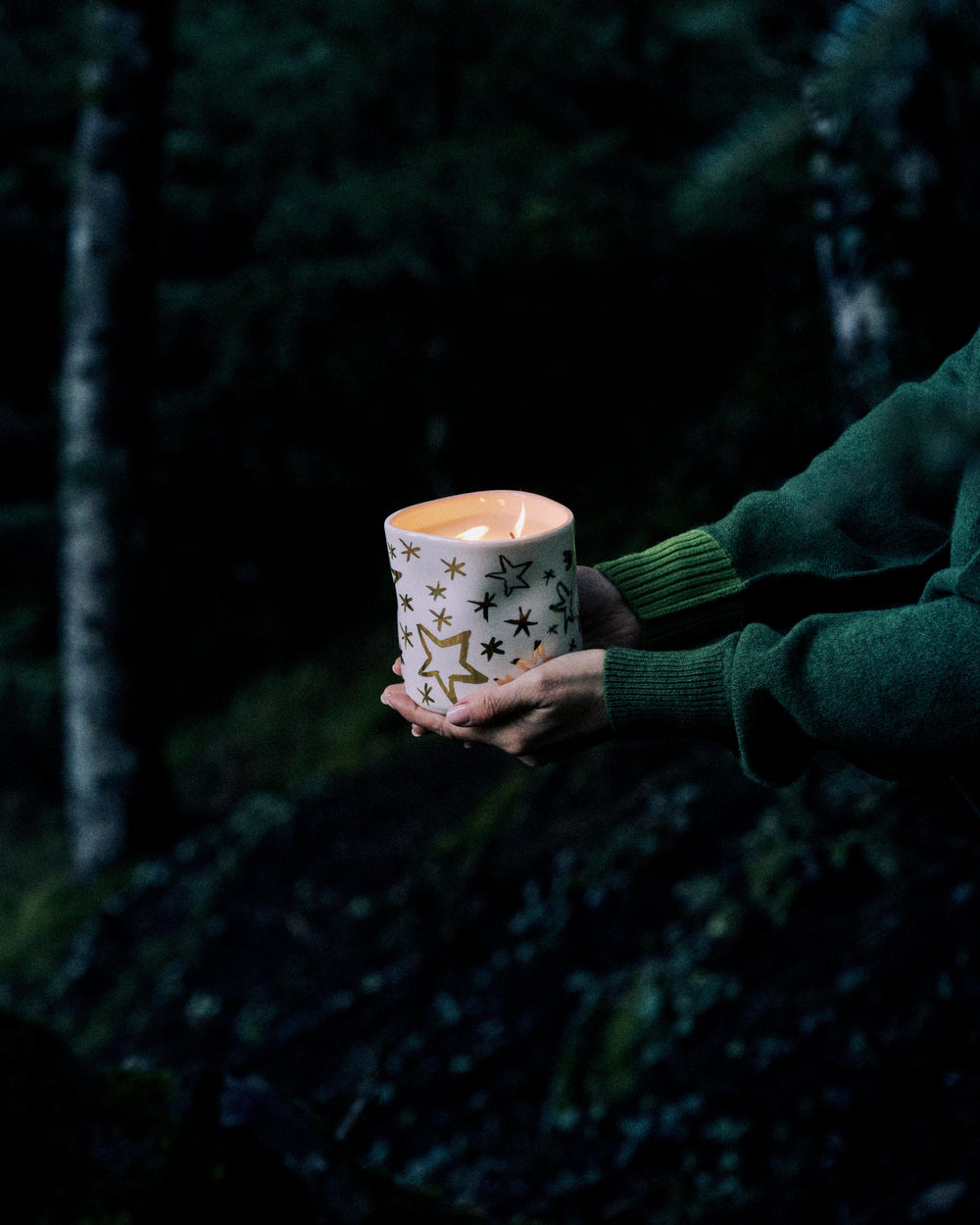 Gold Stars Candle