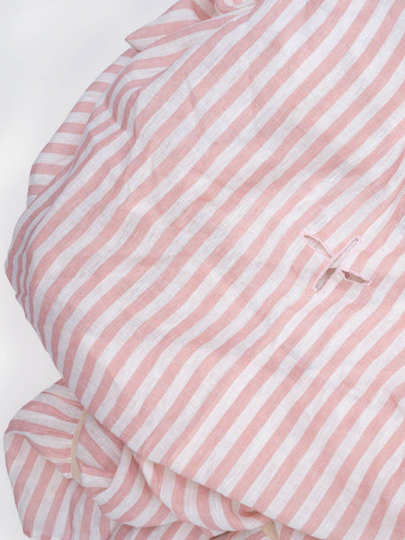 Blush Candy Stripe Round Tablecloth