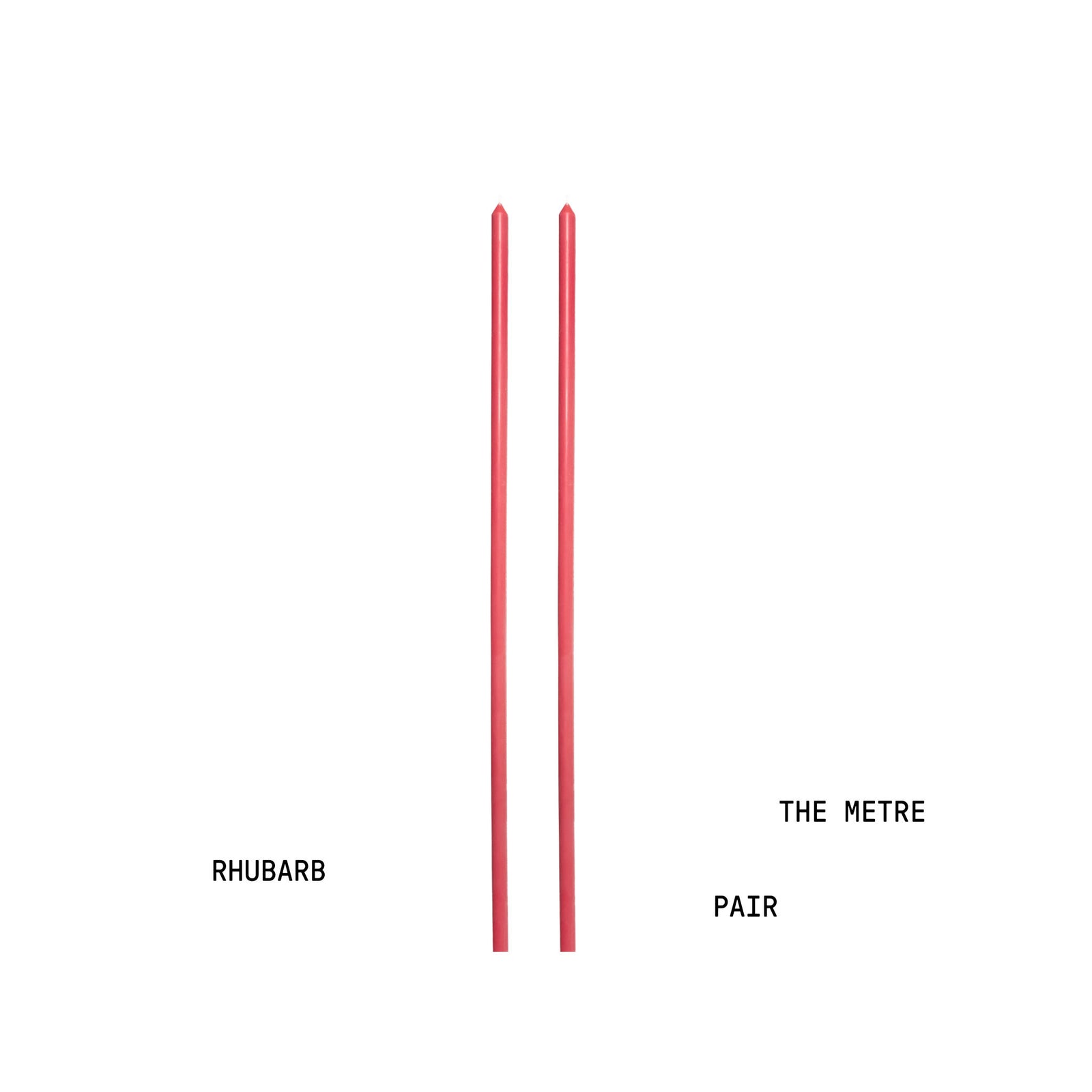 Rhubarb Tapered METRE Candle Pair