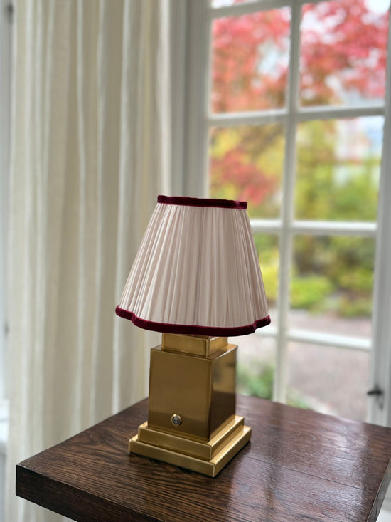 Lampshade Ivory With Burgundy Rim