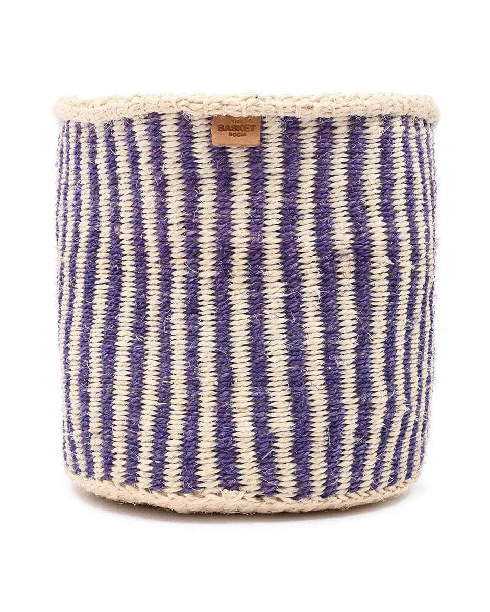 UMEME: Lavender Pinstripe Woven Storage Basket