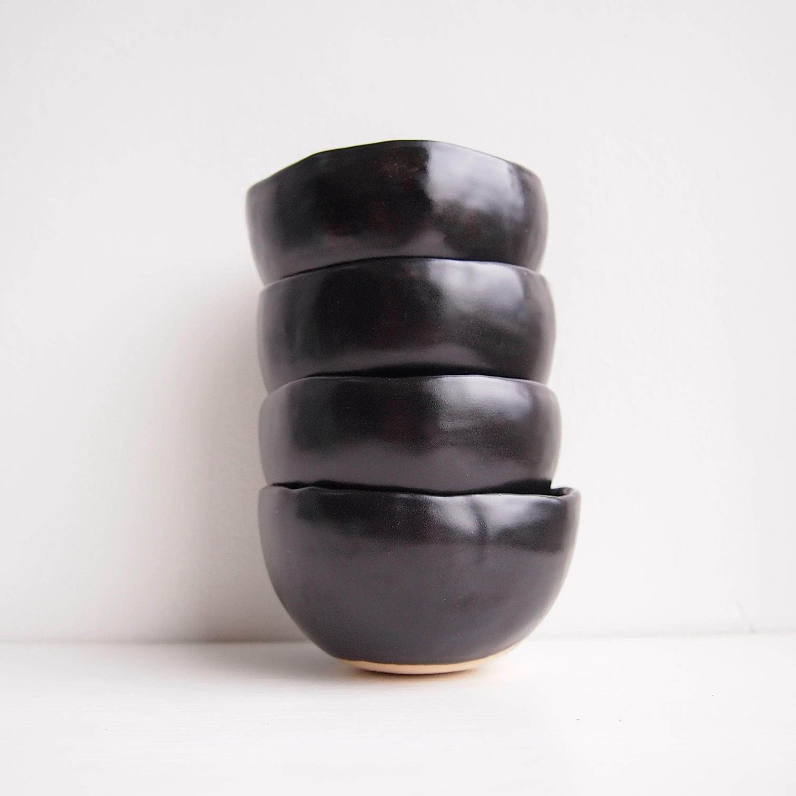 Handmade Black Cherry Pottery Tea Bowl