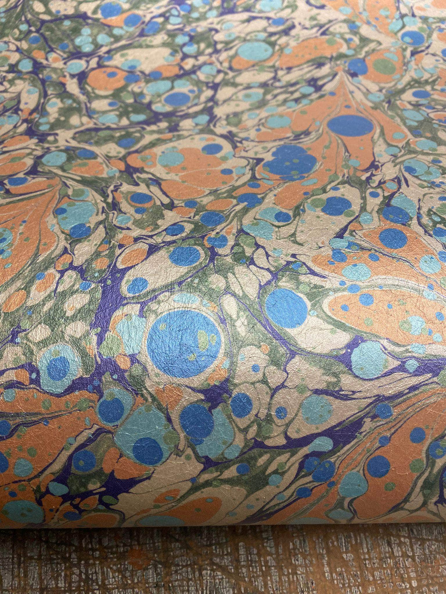 Marbled Wallpaper - 'Juniper' Col: Neptune - Mica Coated Non-Woven