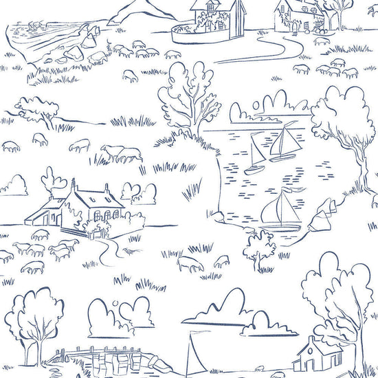 Helford Wallpaper – FERRY BLUE