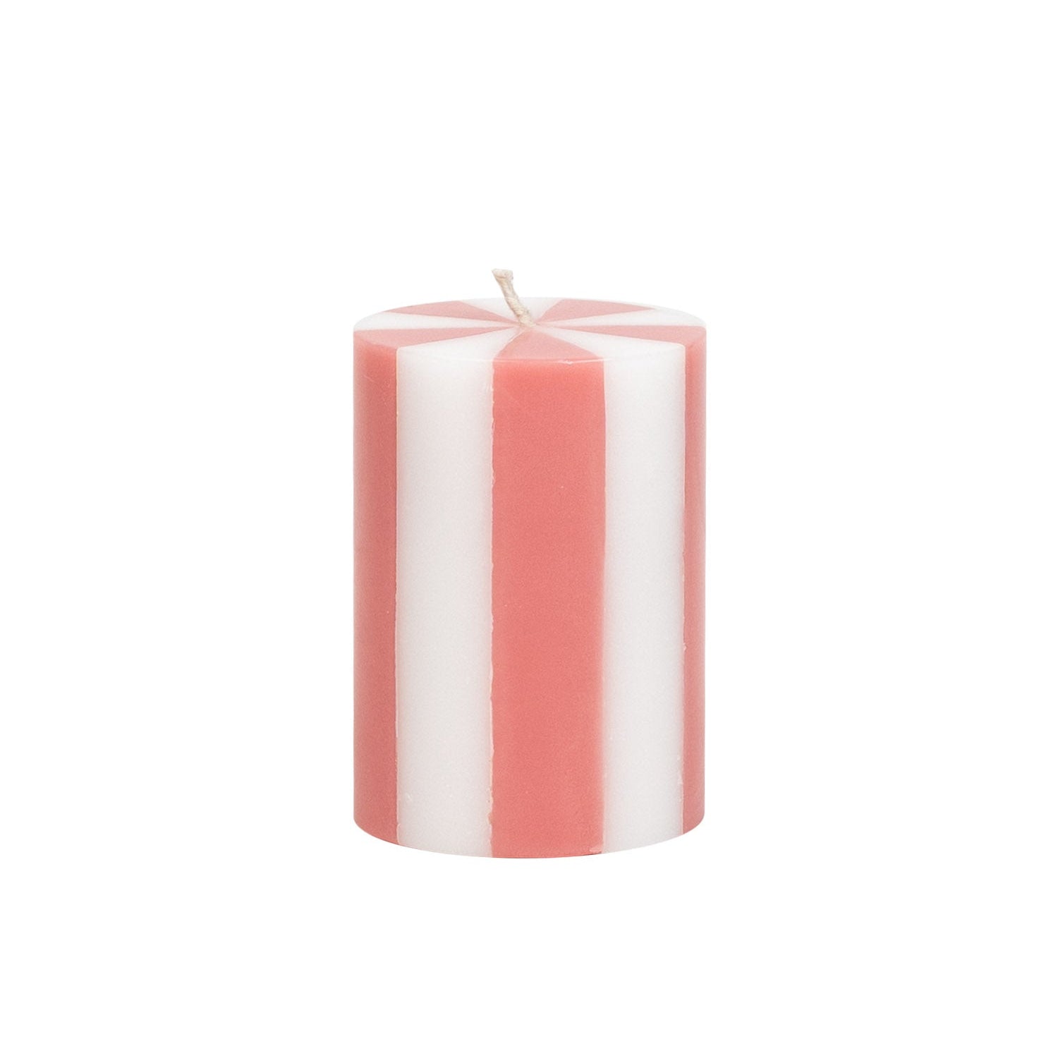 Small Pillar Candle - Peachy Pink / White