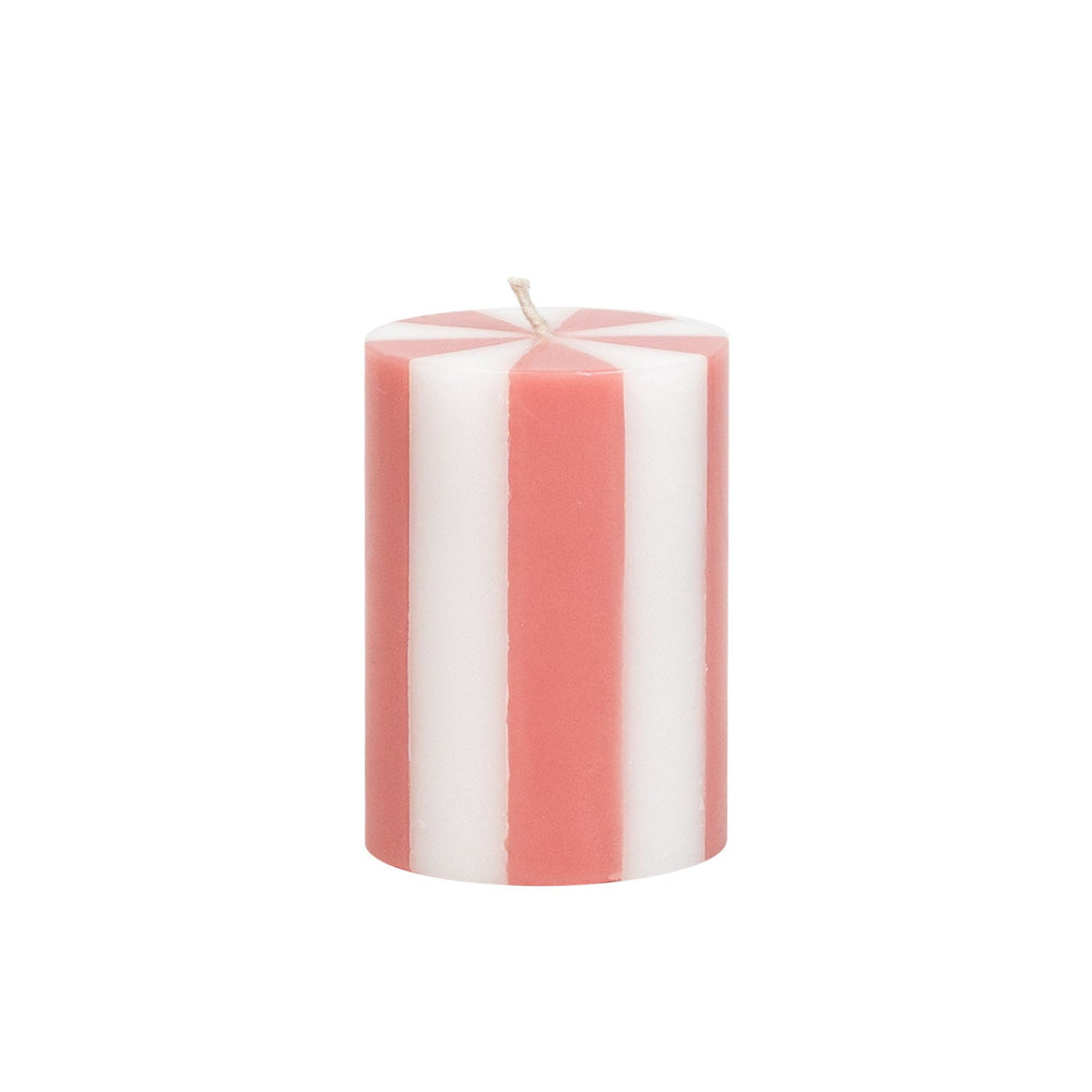 Small Pillar Candle - Peachy Pink / White